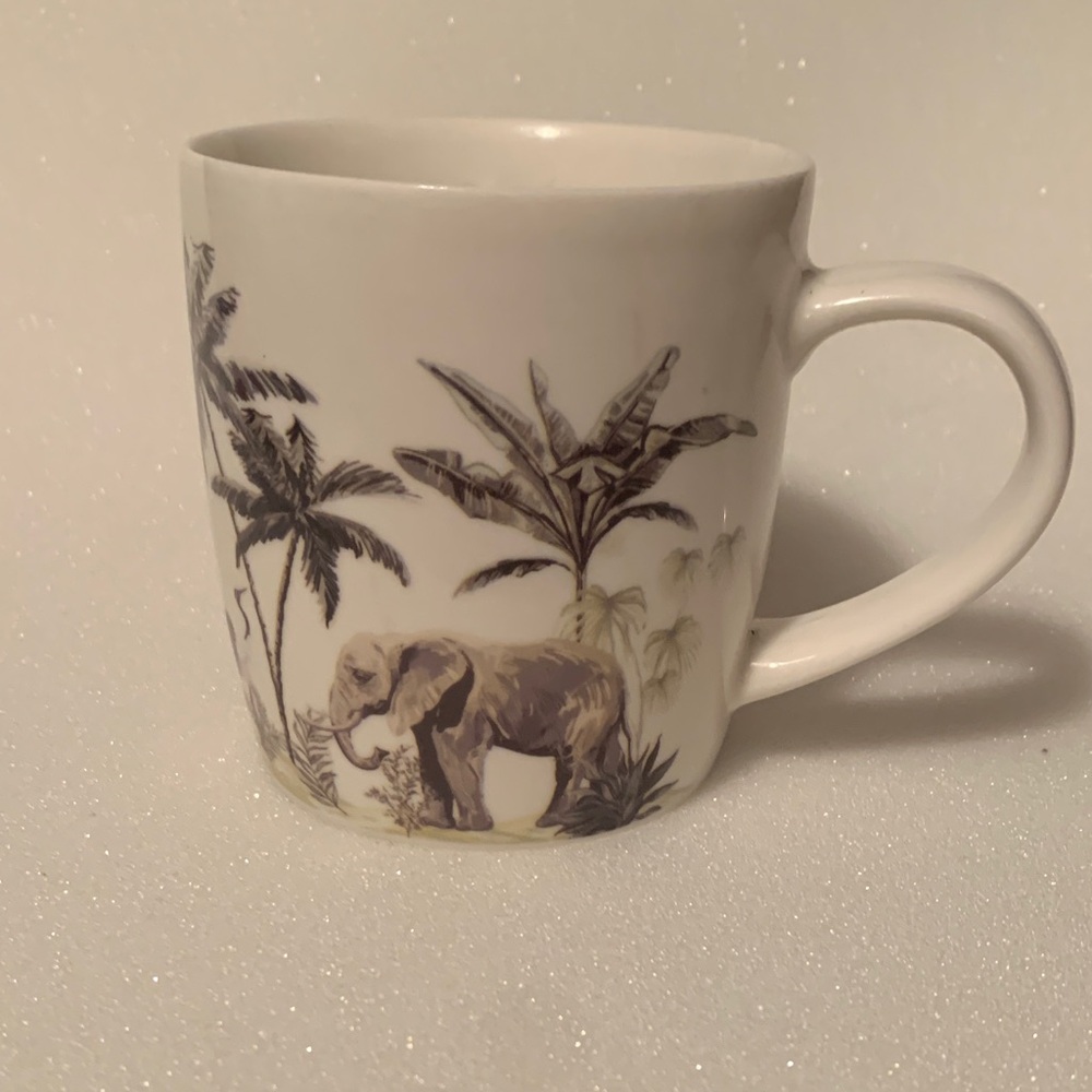 Tropical Elephant Design Cream Mug